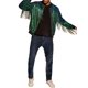 thumbnail image 2 of Chaqueta Varsity Brillante INSPIRE CHIC para Hombre con Cremallera, Chaquetas de Béisbol Bomber con Lentejuelas Brillantes de los 70, S Verde, 2 of 5
