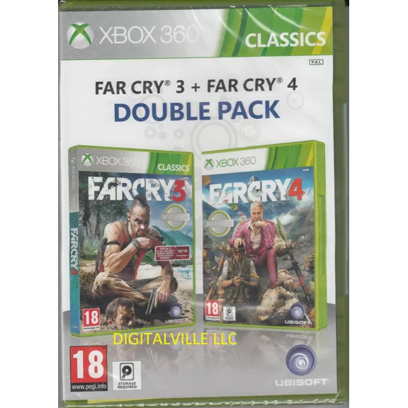 Far Cry 3 and Far Cry 4 Xbox 360 Double Pack Brand New Factory Sealed