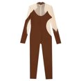 thumbnail image 6 of iiniim Kids Girls Sparkly Long Sleeve Full Body Unitard Gymnastics Leotard Bodysuit Ballet Dancewear Brown 8, 6 of 7