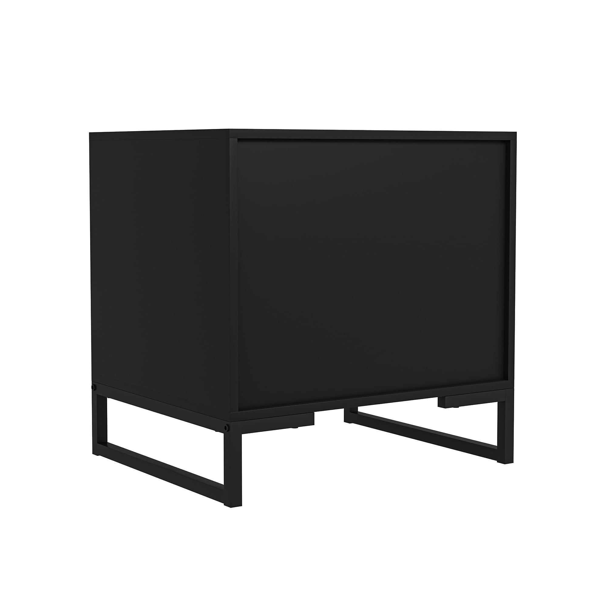 Finihen Modern Nightstand, Side Table with 2 Drawer, 3D Painted Design End Table with Metal Legs for Bedroom, Dorm and Small Spaces, Black Finihen Modern Nightstand, Side Table with 2 Drawer, 3D Painted Design End Table with Metal Legs for Bedroom, Dorm and Small Spaces, Black