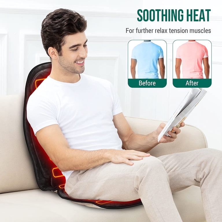 Vibration Back Massager with Heat, Massage Seat Cushion with 6 Vibrating  Motors and 2 Heat Levels, Massage Chair Pad for Home Office use - Walmart .com