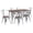 Silver, variant on Flash Furniture Bailey 30.25" x 60" Black Metal Table Set with Wood Top and 6 Stack Chairs