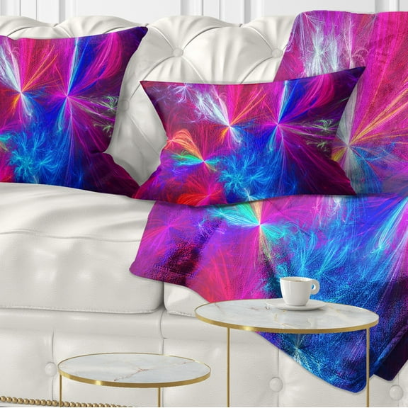 Designart Christmas Fireworks Red - Abstract Throw Pillow - 12x20