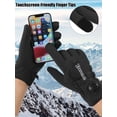 thumbnail image 4 of Deago Winter Waterproof Thermal Gloves for Men, Cold Weather Windproof Ski Snow Gloves with Touchscreen Fingers & Adjustable Knob for Running Cycling Hiking Driving (Gray), 4 of 9