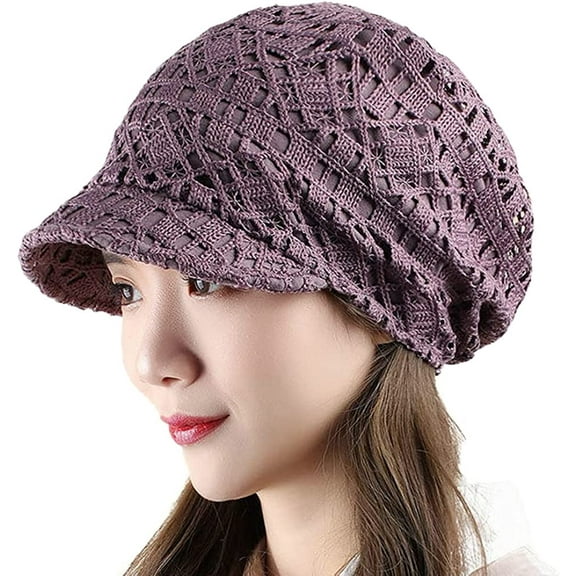 CoCopeaunts Sun Hat Beach Hat Slouchy Beanie with Brim Cutout Spring Skull Cap w Brim Visor Comfortable Women Hats with Brims