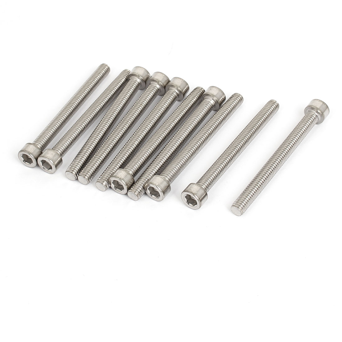 10pcs 5mm Stainless Steel Hex Key Socket Head Cap Screws Bolts M6x1mmx60mm
