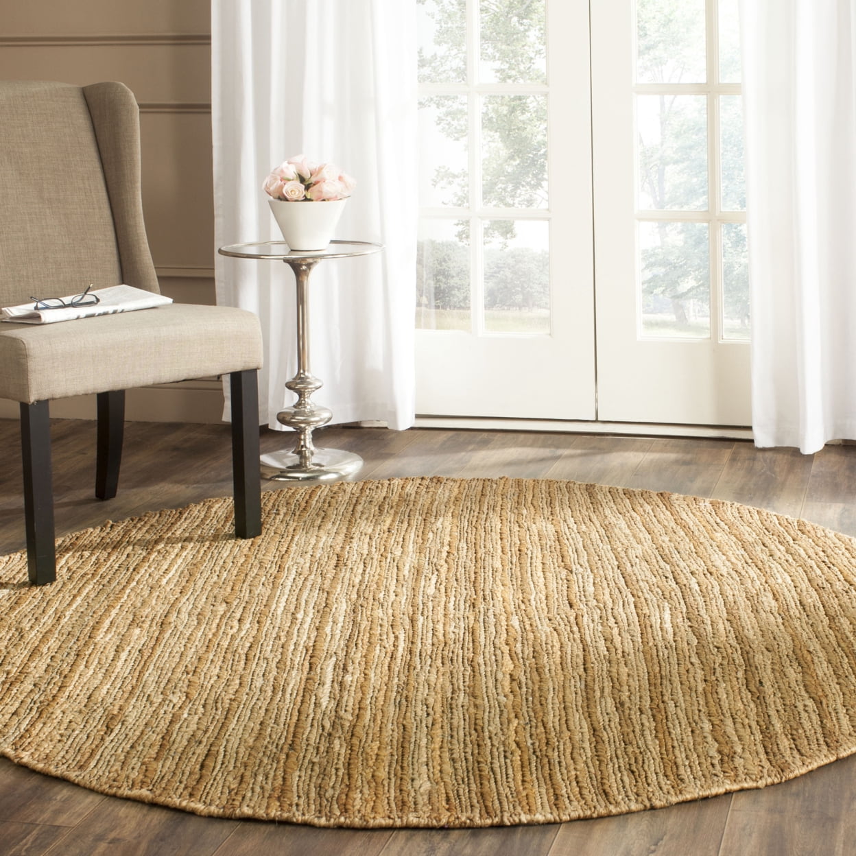 SAFAVIEH Organic Baldric Solid Braided Jute Area Rug, Natural, 6' x 9'