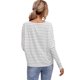 thumbnail image 4 of VISgogo Mujer Primavera Jumper Camisa, Rayas Cuello Redondo Mangas Largas Pullover Tops para Niñas, Negro/Gris/Blanco VISgogo moda, 4 of 7
