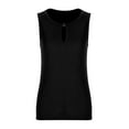thumbnail image 6 of Cami Tops For Women, Summer Fashion Casual Round Neck Loose Casual Solid Color Sleeveless T Shirt For Women Black, 6 of 7