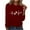 Wine, variant on ibuvkizy Valentine's Day Sweatshirt for Women Printed Round Neck Pullover Long Sleeved Casual Womens Sweatshirts Red,S