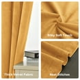 thumbnail image 5 of XWZO Velvet Curtains 96 Inches Long - Room Darkening, Energy Efficient Super Soft Velvet Blackout Curtains for Living Room/Bedroom with Tiebacks, Grommet, Warm Gold, W52 x L96, Set of 2, 5 of 11