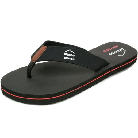 Alpine Swiss Men's Flip Flops Beach Sandals Lightweight EVA Sole Comfort (Best Mens Flip Flops For Flat Feet)
