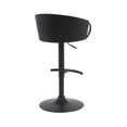 thumbnail image 4 of Montego Modern Adjustable Swivel Barstool in Black Powder Coated Finish with Snow White Faux Leather Upholstered Seat, 4 of 5