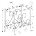 Monarch Accent Table Black Metal With Tempered Glass
