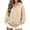 Beige(Ladies Hoodies ), variant on Women's Henley Button Hoodie Quilted Detail Kangaroo Pocket Casual Pullover Sweatshirt