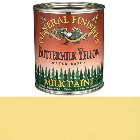 QBY Milk Paint, 1 quart, Buttermilk Yellow, Milk paint can be used indoors or out and applied to furniture, crafts and cabinets By General Finishes From (Best Paint For Cane Furniture)