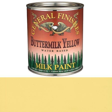 QBY Milk Paint, 1 quart, Buttermilk Yellow, Milk paint can be used indoors or out and applied to furniture, crafts and cabinets By General Finishes From