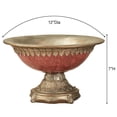 thumbnail image 3 of Cambria Cinnabar Marbled Traditional Centerpiece Pedestal Bowl Table Decoration Centerpiece Bowl Only, 3 of 5