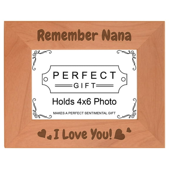 ThisWear Gifts for Nana Gifts for Grandma Remember Nana I Love You Wood Laser Engraved Landscape 4x6 Picture Frame