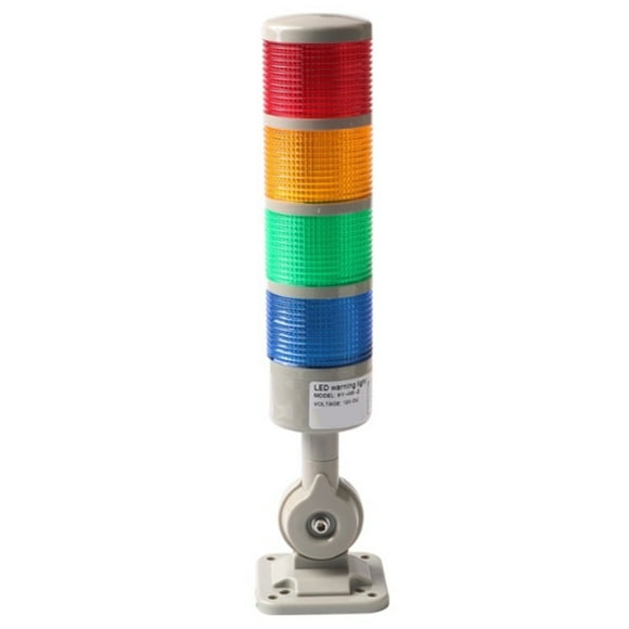 BTOER 1pc LED Industrial Signal Tower Light 5 Color Flashing LED Light With Buzzer Warning Light CNC Machine Light 110V-220V AC