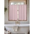 thumbnail image 7 of Kitchen Curtains 54 Inches length, Pink Striped Window Treatment Curtain Drapes, Modern Simple Farmhouse Beige Vintage Thermal Insulated Drapes for Basement Hotel RV, 42"x54", 2 Panels, 7 of 7