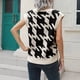 thumbnail image 4 of Chaleco de suéter con cuello en V, chaleco de suéter a cuadros sin mangas con cuello en V para mujer Chaleco de suéter de mujer Características mejoradas, 4 of 6