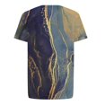 thumbnail image 5 of Summer Tops for Women Casual Short Sleeve Flower Print Round Neck Elegant Loose Soft Blouse Black Womens Shirts L, 5 of 5
