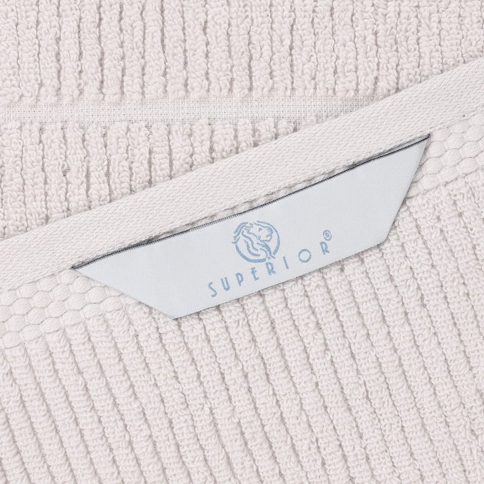 Superior Milo 2 Piece Smart Twist Cotton Bath Sheets, Medium Weight Ribbed Design Towels, Silver