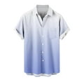 thumbnail image 5 of Dagegui Hawaiian Short Sleeve Shirts for Men Big and Tall Summer Tees Casual Button Down Shirts with Pocket Gradient Color Vacation Travel T-Shirt Tops Blue,M, 5 of 6