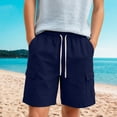 thumbnail image 2 of Angala Kids Shorts Solid Elastic Waist Cargo Shorts Summer Lightweight Relaxed Fit Dailywear Child Shorts Size 13-14 Years Dark Blue, 2 of 9
