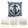 thumbnail image 4 of JRXY  Throw Pillow Cover Nautical Anchor on Blue and White Waves,Cushion Covers Pillowcase for Sofa Couch Bed Chair White, 4 of 5