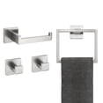 thumbnail image 1 of Juego de Accesorios de baño toallero Soporte para Papel higiénico 2 Ganchos para Bata Acero Inoxidable Montaje en Pared Acero Cepillado, 1 of 9