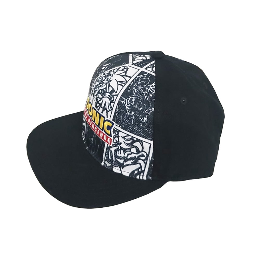 Sega Sonic The Hedgehog Cotton Adjustable Snapback Black Baseball Hat