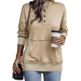 thumbnail image 3 of Wevis Women's Stand Collar Button Long Sleeve Pullover Tops Loose Casual Sweatshirt, 3 of 4