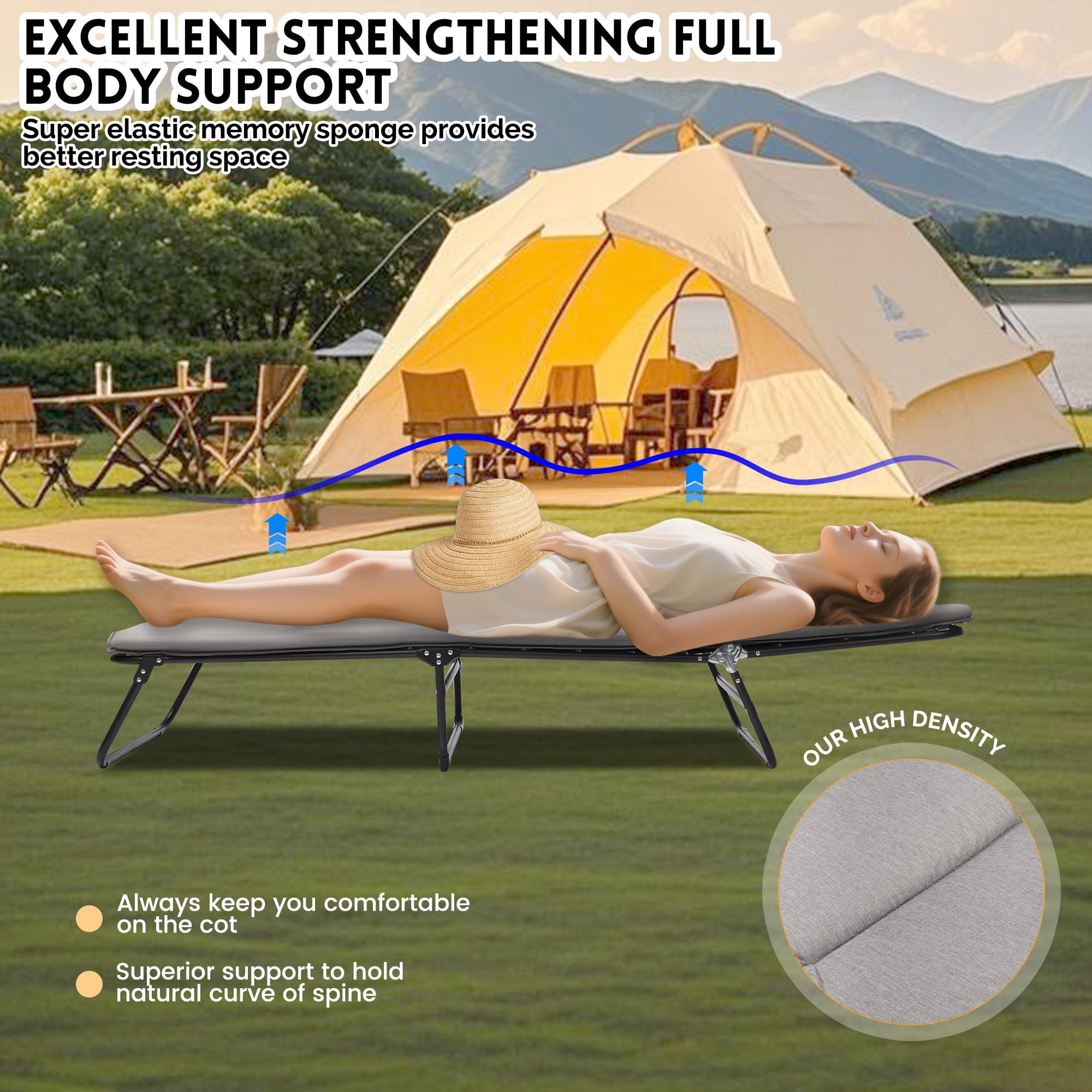 Folding Lounge Chair, 5-Position Adjustable Outdoor Reclining Chair,Heavy Duty Outdoor Bed with Carry Bag,Folding Chaise Lounge Chair for Pool Beach Patio Sunbathing, Gray