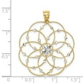 thumbnail image 2 of 14k Yellow Gold Spiral Circle Necklace Charm Pendant Geometric, 2 of 6