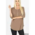 thumbnail image 4 of 3/4 Sleeve Five Front Buttons Top With Curved Hem, 4 of 4