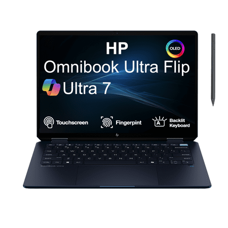 HP Omnibook Ultra Flip Creator 2-in-1 Laptop 14.0in Touchscreen OLED 2.8K Display (Intel Ultra 7-258V, 32GB LPDDR5X, 4TB PCIe SSD, Active Pen, Backlit KB, Fingerprint, 2 Thunderbolt 4, Win 11 Home)