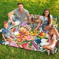 thumbnail image 7 of Cute Colorful Flower Picnic Blanket Waterproof Outdoor Beach Blanket Hand-held Pad Suitable for Travel, Camping, Beach, Family Gatherings, 7 of 7