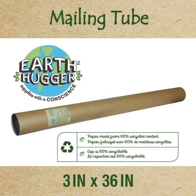 Earth Hugger 3 x 36 inch Recycled Mailing Tubes, 12 Pack