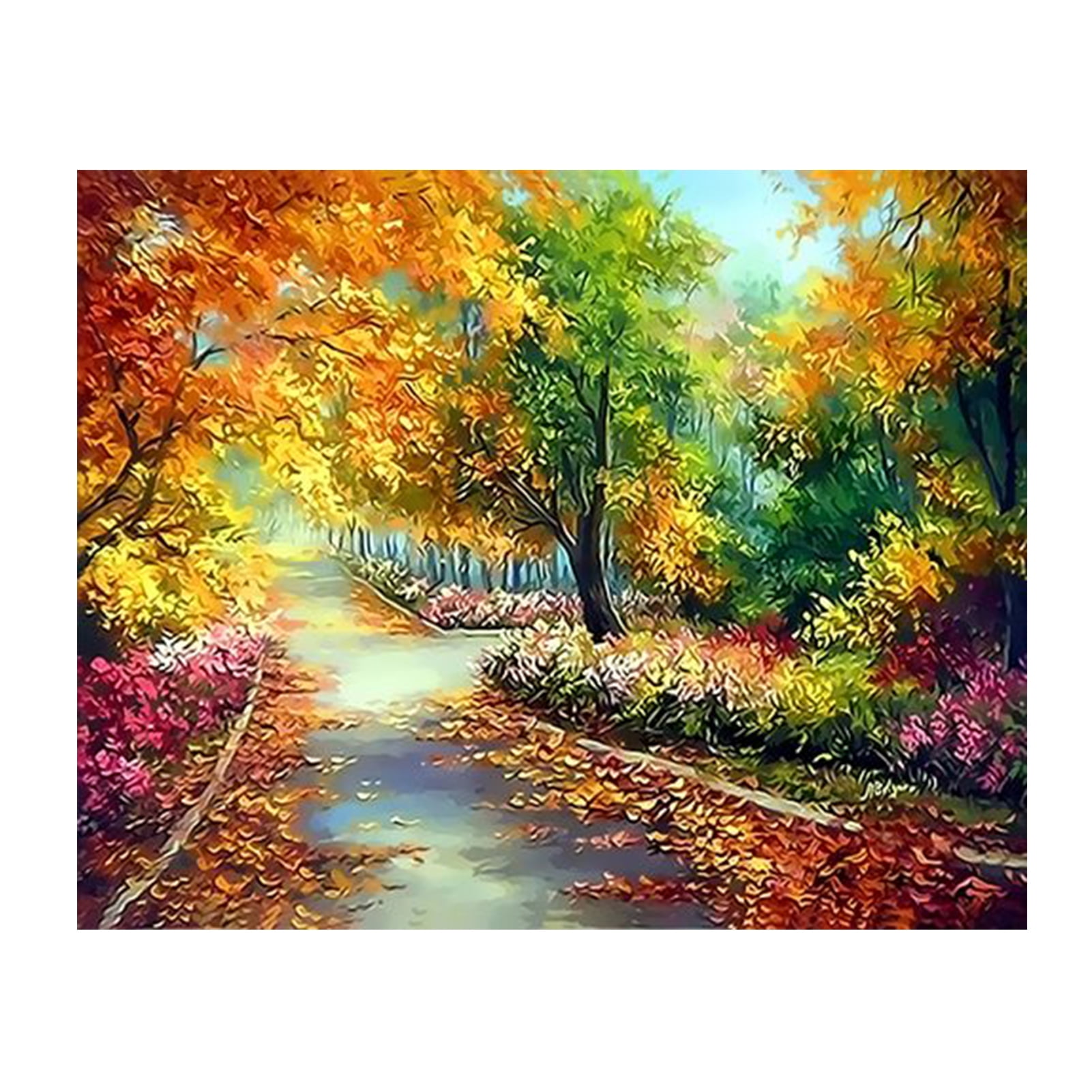 Original gift Sky painting Landscape oil art 40x50cm Forest tree painting on stretched canvas