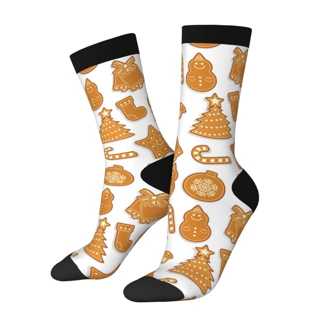Balery Christmas Elements Calcetas Largas con Estampado para Hombre y Mujer – Suaves y Transpirables, Talla Única (US 5-11)