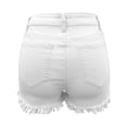 thumbnail image 2 of Aayomet Shorts Athlétiques pour Femmes avec Poignets à Franges Super Courts en Denim (Blanc, m), 2 of 5