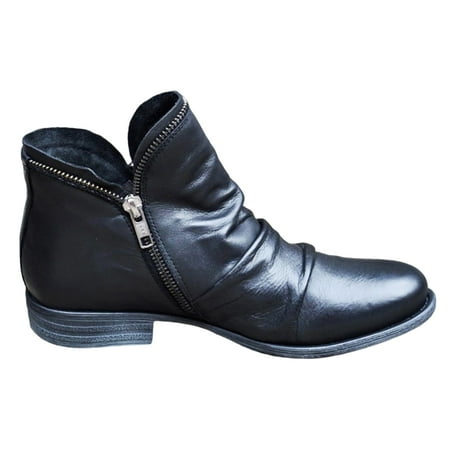 

Ankle Boots for Women Elastic Thick Soles Cowboy Boots for Business Travel Shopping Dating 36 Black