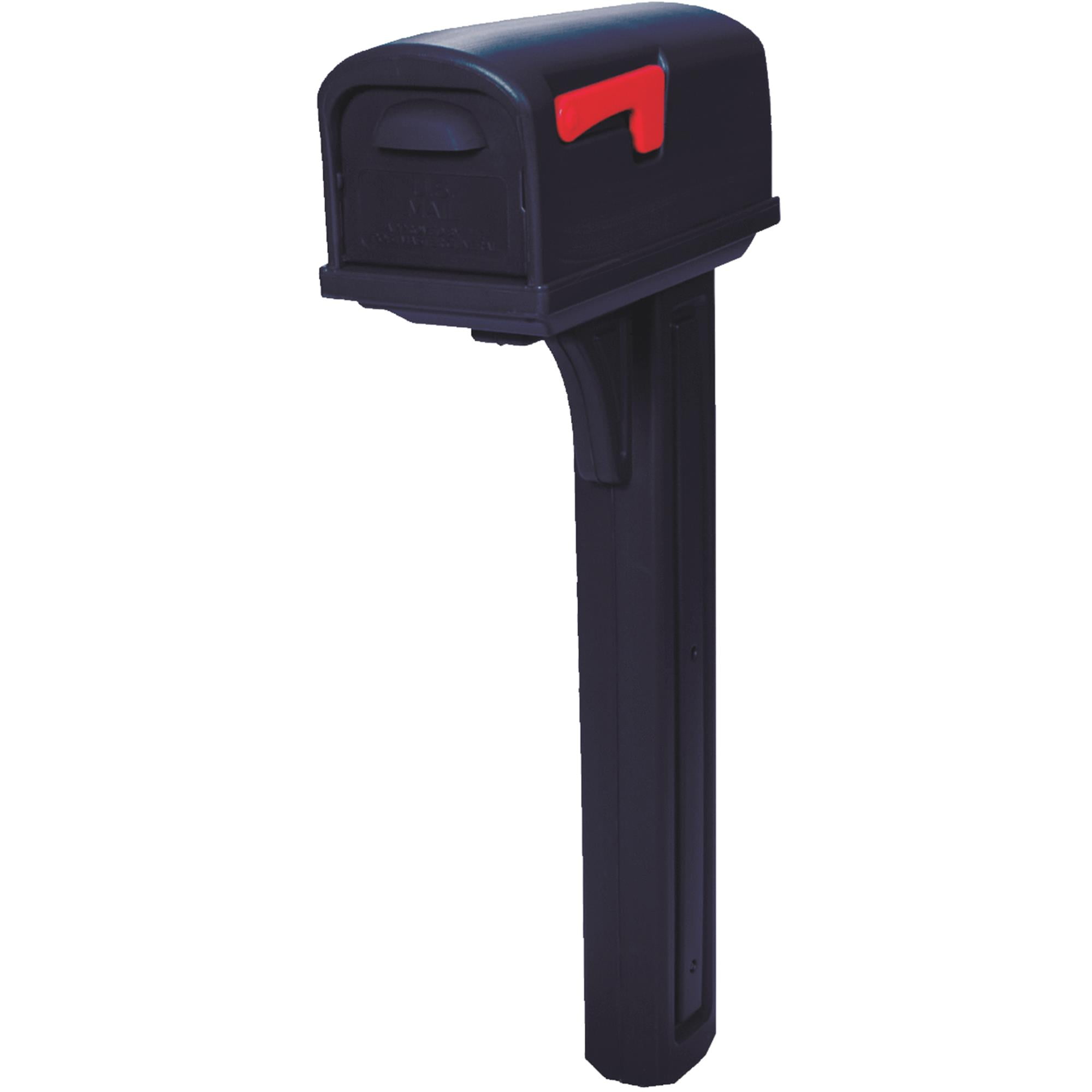 Gibraltar Mailboxes Classic Plastic Medium Residential Post Mount Mailbox, Black by Solar Group
