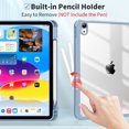 thumbnail image 5 of DWPSG Case for iPad (A16) 11th/10th Generation (2025/2022) with Pencil Holder, Clear Transparent Back Shell Slim Stand Shockproof Tablet Cover, Auto Wake/Sleep,Blue, 5 of 10