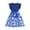 Blue-1, variant on CHEEREAM Toddler Girl Floral Dress Ribbed Ruffle Sleeve Flower Print Casual Sundress Kids Summer Dresses Size 3-8 Years Blue 2 Years