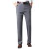 Ecqkame Mens Business Suit Straight Pants Solid Color Stretch Dress Trouser Slim Zipper Button Comfortable Suits Pant Gray XXXL