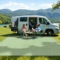 thumbnail image 7 of Lahome Decor 9’X12’ Rainbow Outdoor Rug for Patio,Beach Mats Waterproof, Camping Rug for Outside RV, Portable Plastic Straw Outdoor Area Rug for Backyard, Garden, Pool Deck,Green, 7 of 7