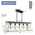 thumbnail image 6 of UHG 5-Light Farmhouse Chandelier for Kitchen Island, Rustic Rectangular Flush Mount Ceiling Light Fixture for Living&Dining Room, Height Adjustable Metal Pendant Lighting for Bedroom Hallway, 6 of 6